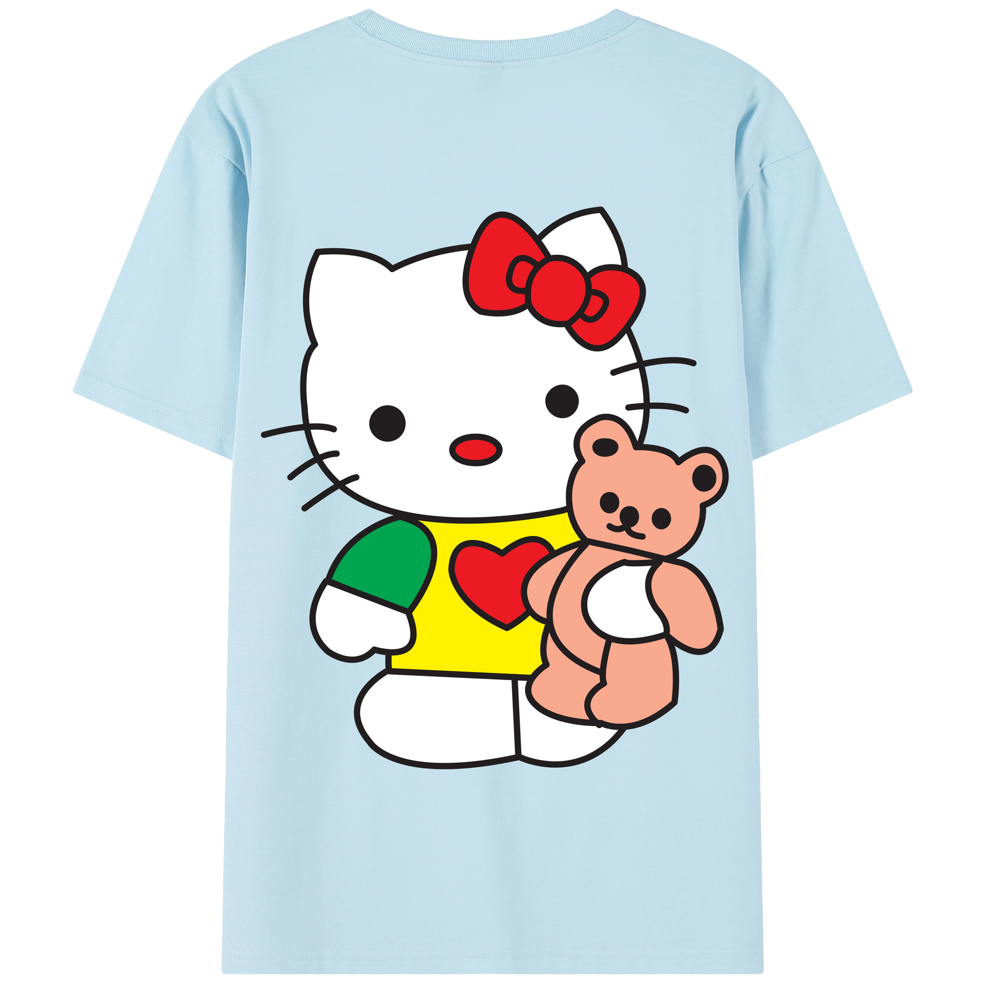 （画像用） Hello Kitty ハローキティ 綿100％半袖Tシャツ（背面プリント）